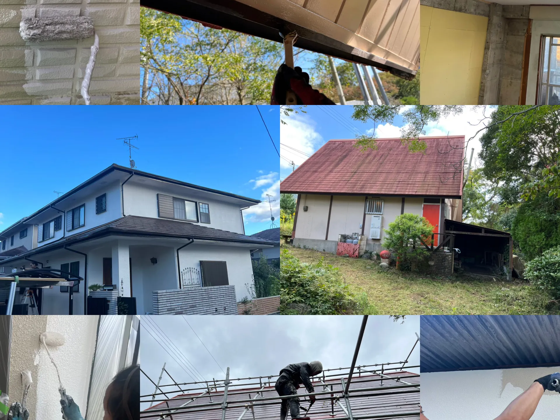 外壁塗装施工の事例と様子